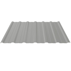 Trapezblech T18+ Stahl Dachprofil 0,50mm Stärke 25µm Polyester Standard Farbbeschichtung Weißaluminium ca. RAL 9006 ohne Antitropfbeschichtung
