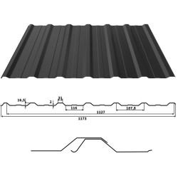 Trapezblech T18+ Stahl Dachprofil 0,70mm Stärke 25µm Polyester Standard Farbbeschichtung Schokoladenbraun ca. RAL 8017 mit Antitropfbeschichtung 900g/m²
