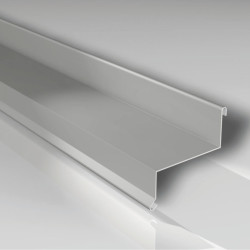 Fensterbank mit Tropfkante a=20, b=150, c=20 mm Länge=2000 mm Polyester Standard 25 µm - 10 Jahre Herstellergarantie Weißaluminium ca. RAL 9006