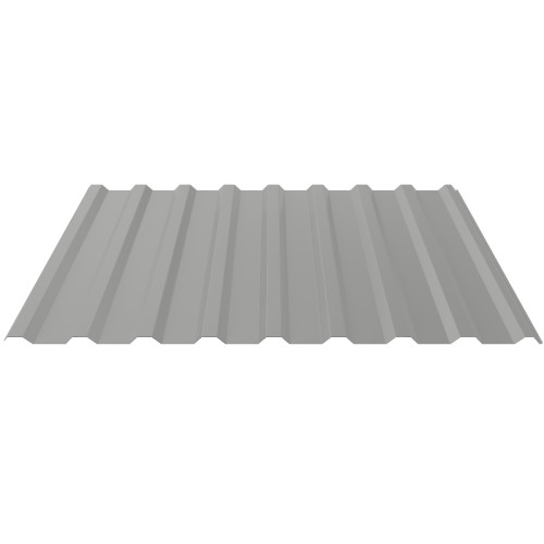 Trapezblech T20+ Stahl Dachprofil 0,50mm Stärke 25µm Polyester Standard Farbbeschichtung Weißaluminium ca. RAL 9006 ohne Antitropfbeschichtung