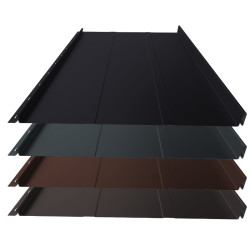 Stehfalz Panel Retro 38 Stahl für Dach & Wand 0,50mm Stärke 529mm Breite 35µm Matt Standard Farbbeschichtung mit Prägung Anthrazitgrau ca. RAL 7016