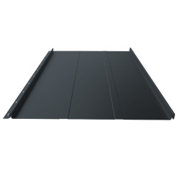 Stehfalz Panel Retro 25 für Dach & Wand Aluminium 0,60mm Stärke 554mm Breite 25µm Matt mit Prägung Anthrazitgrau ca. RAL 7016