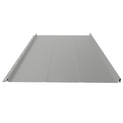 Stehfalz Panel Retro 25 Stahl für Dach & Wand 0,50mm Stärke 554mm Breite 25µm Polyester Standard Farbbeschichtung mit Prägung Weißaluminium ca. RAL 9006