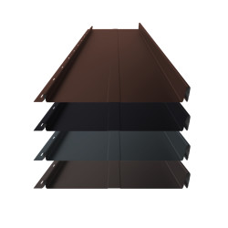Stehfalz Panel Retro 25 Stahl für Dach & Wand 0,50mm Stärke 340mm Breite 35µm Matt Standard Farbbeschichtung mit Prägung Tiefschwarz ca. RAL 9005