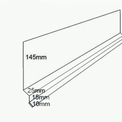Tropfkantenprofil über Sockel für 20 Trapez 145 x 25 x 15 x 10 mm Länge 2000 mm
