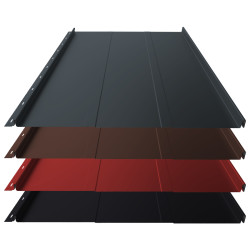 Stehfalz Panel Retro 25 für Dach & Wand Aluminium 0,60mm Stärke 554mm Breite 25µm Stucco mit Prägung Anthrazitgrau ca. RAL 7016