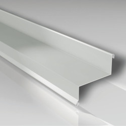 Sonderkantteil Fensterbank mit Tropfkante Polyester Standard 25 µm - 10 Jahre Herstellergarantie Lichtgrau ca. RAL 7035