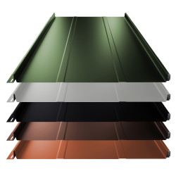 Stehfalz Terrano Stahl für Dach & Wand 0,50mm Stärke 525mm Breite 25µm Polyester Standard Farbbeschichtung mit Prägung Reinweiß ca. RAL 9010