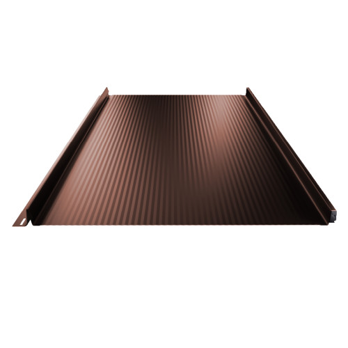 Stehfalz Terrano Aluminium für Dach & Wand 0,60mm Stärke 525mm Breite 25µm Matt mit Nanowelle Schokoladenbraun ca. RAL 8017