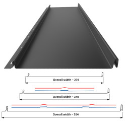 Sonderposten 2. Wahl Stehfalz Retro 25 für Dach und Wand 239 mm breit ohne Prägung 0,50mm Blechstärke