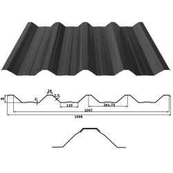 Trapezblech T50 Stahl Dachprofil 0,50mm Stärke 25µm Polyester Standard Farbbeschichtung