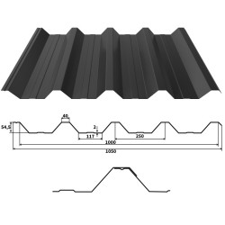 Trapezblech T55 Stahl Dachprofil 0,50mm Stärke 25µm ThyssenKrupp Polyester Premium Farbbeschichtung