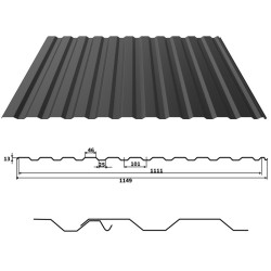 Trapezblech T14+ Stahl Dachprofil 0,50mm St&auml;rke 50&micro;m Polyester Superior HB Farbbeschichtung