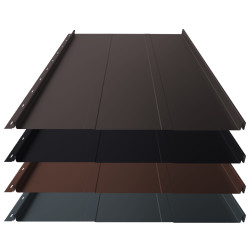 Stehfalz Panel Retro 25 Stahl f&uuml;r Dach &amp; Wand 0,50mm St&auml;rke 554mm Breite 35&micro;m Matt Standard Farbbeschichtung mit Pr&auml;gung