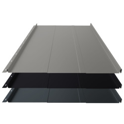 Stehfalz Panel Retro 25 Stahl für Dach & Wand 0,50mm Stärke 554mm Breite 35µm R-Matt Farbbeschichtung mit Prägung