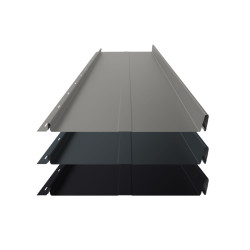 Stehfalz Panel Retro 25 Stahl für Dach & Wand 0,50mm Stärke 340mm Breite 35µm R-Matt Farbbeschichtung mit Prägung