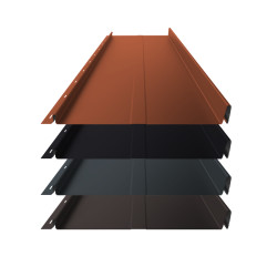 Stehfalz Panel Retro 25 Stahl für Dach & Wand 0,50mm Stärke 340mm Breite 50µm ThyssenKrupp ICE Crystal Farbbeschichtung mit Prägung