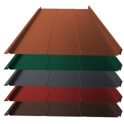 Stehfalz Panel Retro 38 Stahl f&uuml;r Dach &amp; Wand 0,50mm St&auml;rke 529mm Breite 25&micro;m ThyssenKrupp Polyester Premium Farbbeschichtung mit Pr&auml;gung