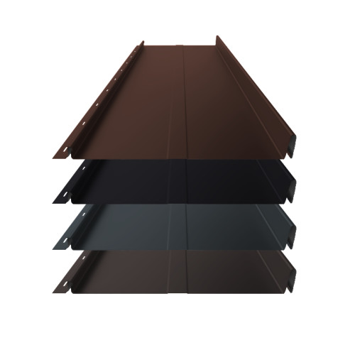 Stehfalz Panel Retro 38 Stahl für Dach & Wand 0,50mm Stärke 315mm Breite 35µm Matt Standard Farbbeschichtung mit Prägung
