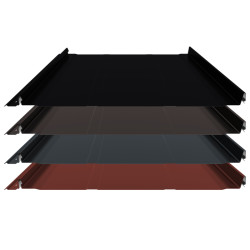 Stehfalz Panel High-Tech Stahl f&uuml;r Dach &amp; Wand 0,50mm St&auml;rke 528mm Breite 50&micro;m ThyssenKrupp ICE Crystal Farbbeschichtung mit Pr&auml;gung