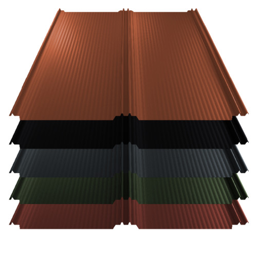 Stehfalz T-Panel Stahl für Dach 0,50mm Stärke 1100mm Breite 35µm ThyssenKrupp Matt Farbbeschichtung mit Nanowelle