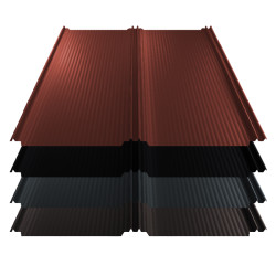 Stehfalz T-Panel Stahl f&uuml;r Dach 0,50mm St&auml;rke 1100mm Breite 50&micro;m ThyssenKrupp ICE Crystal Farbbeschichtung mit Nanowelle