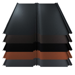 Stehfalz T-Panel Stahl für Dach 0,50mm Stärke 1100mm Breite 50µm Polyester Superior HB Farbbeschichtung mit Nanowelle