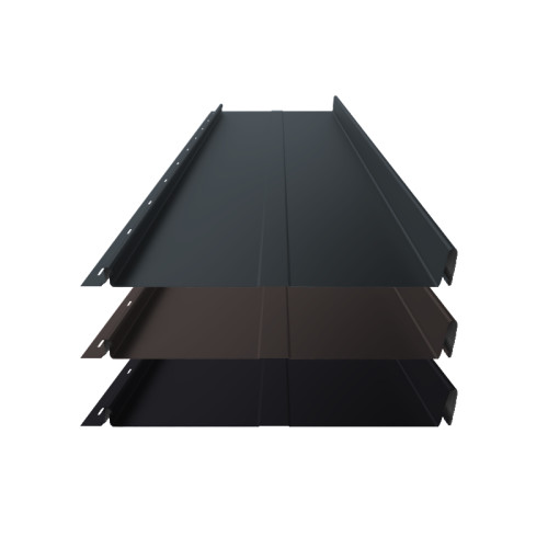 Stehfalz Panel Retro 38 Stahl für Dach & Wand 0,50mm Stärke 315mm Breite 50µm ThyssenKrupp Matt Premium Farbbeschichtung mit Prägung