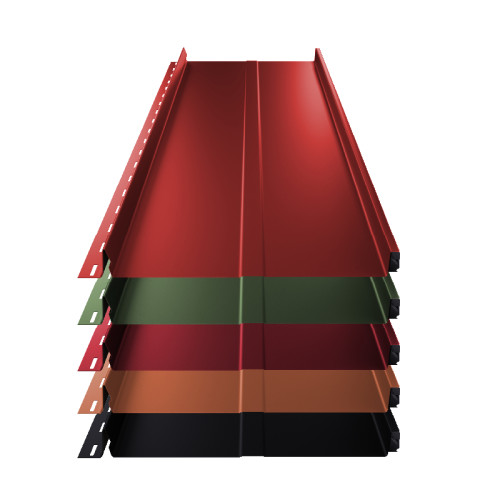 Stehfalz Terrano Stahl für Dach & Wand 0,50mm Stärke 316mm Breite 25µm Polyester Standard Farbbeschichtung mit Prägung