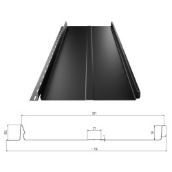 Stehfalz Terrano Stahl für Dach & Wand 0,50mm Stärke 316mm Breite 25µm Polyester Standard Farbbeschichtung mit Prägung
