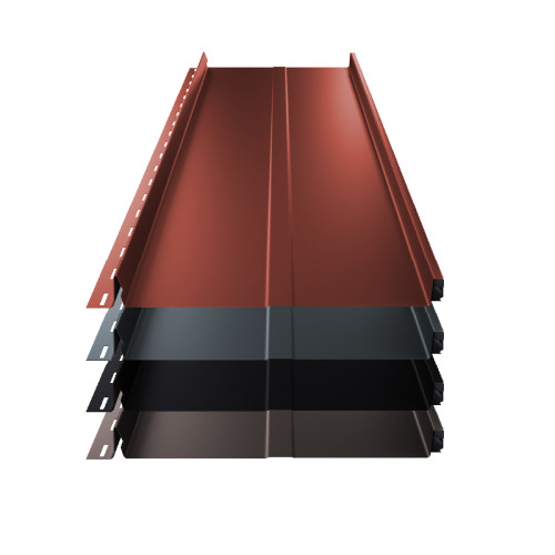 Stehfalz Terrano Stahl für Dach & Wand 0,50mm Stärke 316mm Breite 50µm ThyssenKrupp ICE Crystal Farbbeschichtung mit Prägung