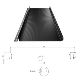 Stehfalz Terrano Stahl für Dach & Wand 0,50mm Stärke 316mm Breite 25µm Polyester Standard Farbbeschichtung mit Nanowelle