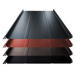 Stehfalz Terrano Stahl f&uuml;r Dach &amp; Wand 0,50mm St&auml;rke 525mm Breite 50&micro;m ThyssenKrupp ICE Crystal Farbbeschichtung mit Pr&auml;gung