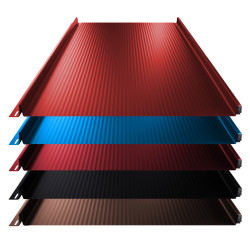Stehfalz Terrano Stahl für Dach & Wand 0,50mm Stärke 525mm Breite 25µm Polyester Standard Farbbeschichtung mit Nanowelle