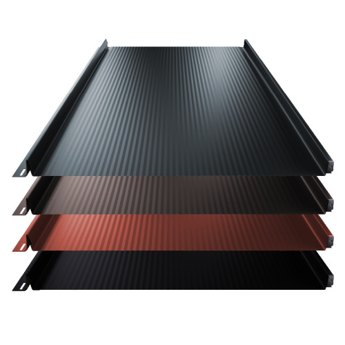 Stehfalz Terrano Stahl für Dach & Wand 0,50mm Stärke 525mm Breite 50µm ThyssenKrupp ICE Crystal Farbbeschichtung mit Nanowelle