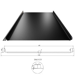 Stehfalz Terrano Stahl für Dach & Wand 0,50mm Stärke 525mm Breite 35µm ThyssenKrupp Matt Farbbeschichtung mit Nanowelle