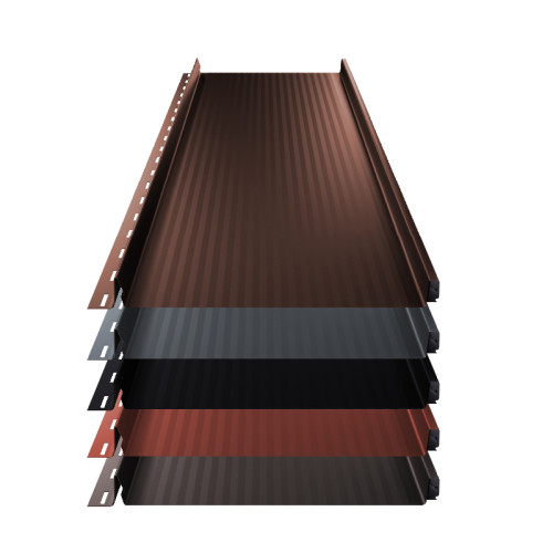 Stehfalz Terrano Stahl für Dach & Wand 0,50mm Stärke 316mm Breite 50µm Polyester Superior HB Farbbeschichtung mit Miniwelle