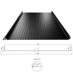 Stehfalz Terrano Stahl für Dach & Wand 0,50mm Stärke 525mm Breite 35µm R-Matt Farbbeschichtung mit Miniwelle