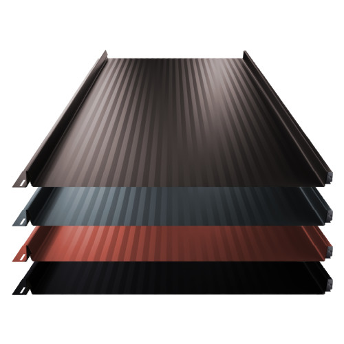 Stehfalz Terrano Stahl für Dach & Wand 0,50mm Stärke 525mm Breite 50µm ThyssenKrupp ICE Crystal Farbbeschichtung mit Miniwelle