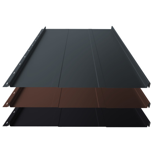 Stehfalz Panel Retro 25 für Dach & Wand Aluminium 0,60mm Stärke 554mm Breite 25µm Matt mit Prägung