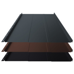 Stehfalz Panel Retro 25 f&uuml;r Dach &amp; Wand Aluminium 0,60mm St&auml;rke 554mm Breite 25&micro;m Matt mit Pr&auml;gung