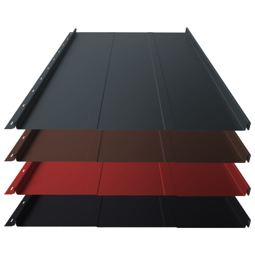 Stehfalz Panel Retro 25 für Dach & Wand Aluminium 0,60mm Stärke 554mm Breite 25µm Stucco mit Prägung