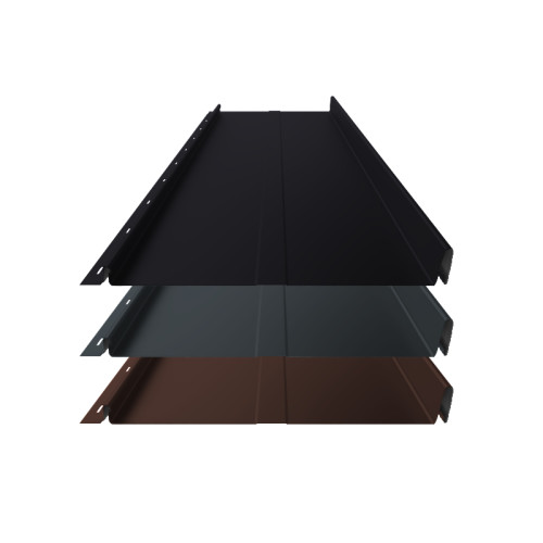 Stehfalz Panel Retro 38 für Dach & Wand Aluminium 0,60mm Stärke 315mm Breite 25µm Matt mit Prägung