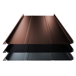 Stehfalz Terrano Aluminium f&uuml;r Dach &amp; Wand 0,60mm St&auml;rke 525mm Breite 25&micro;m Matt mit Pr&auml;gung